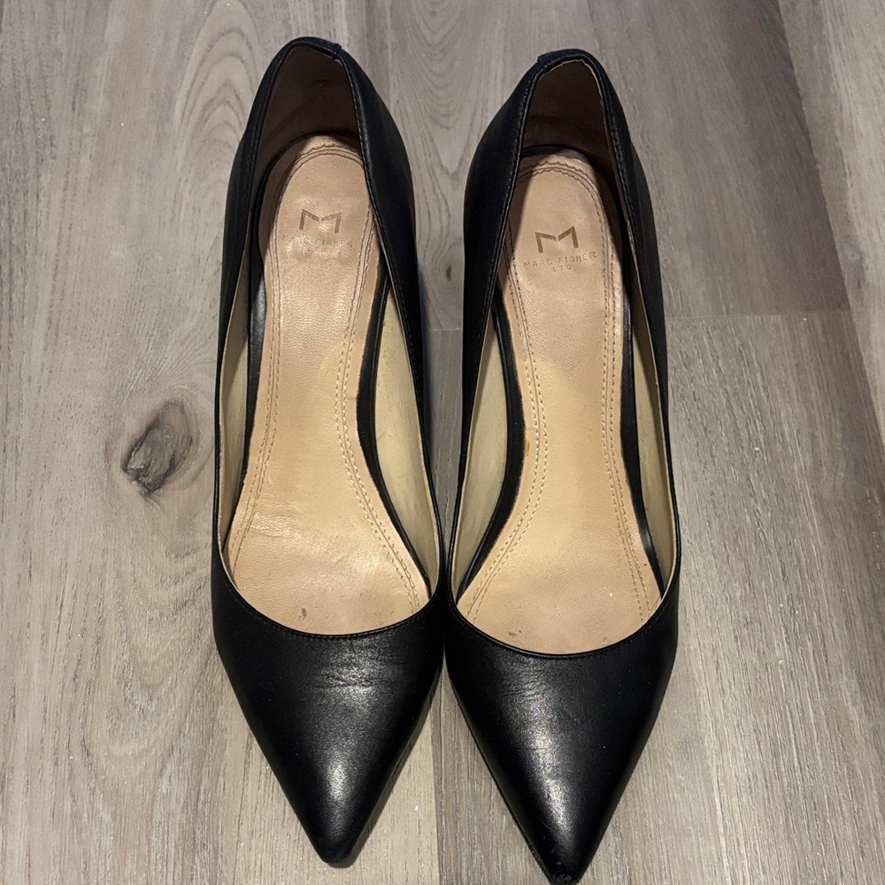Marc Fisher Black Leather Heels